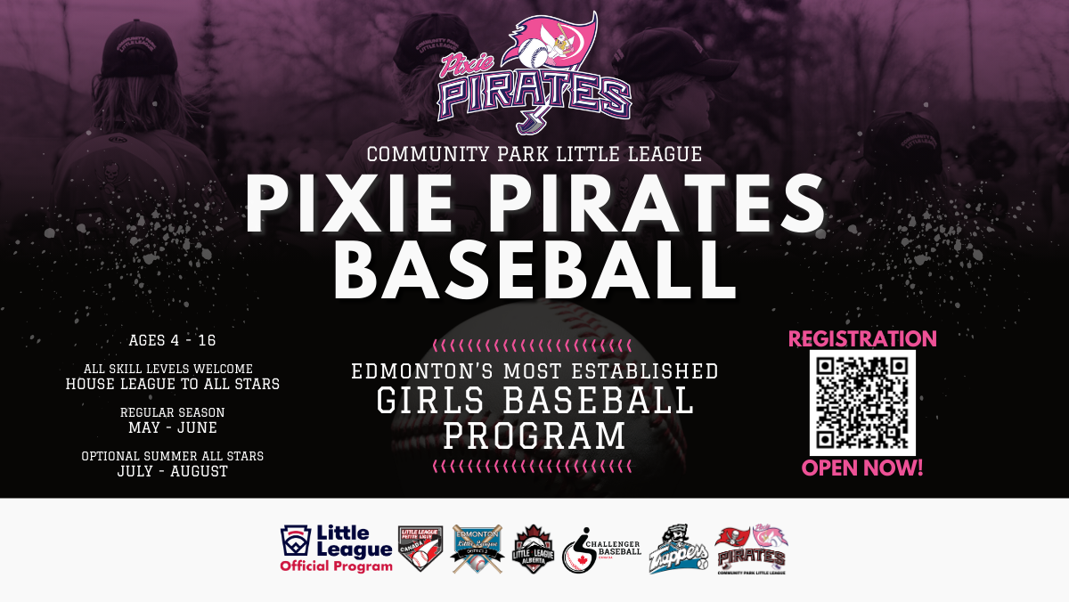 Edmonton All Girls Baseball Registration Pixie Pirates Community Park Little League