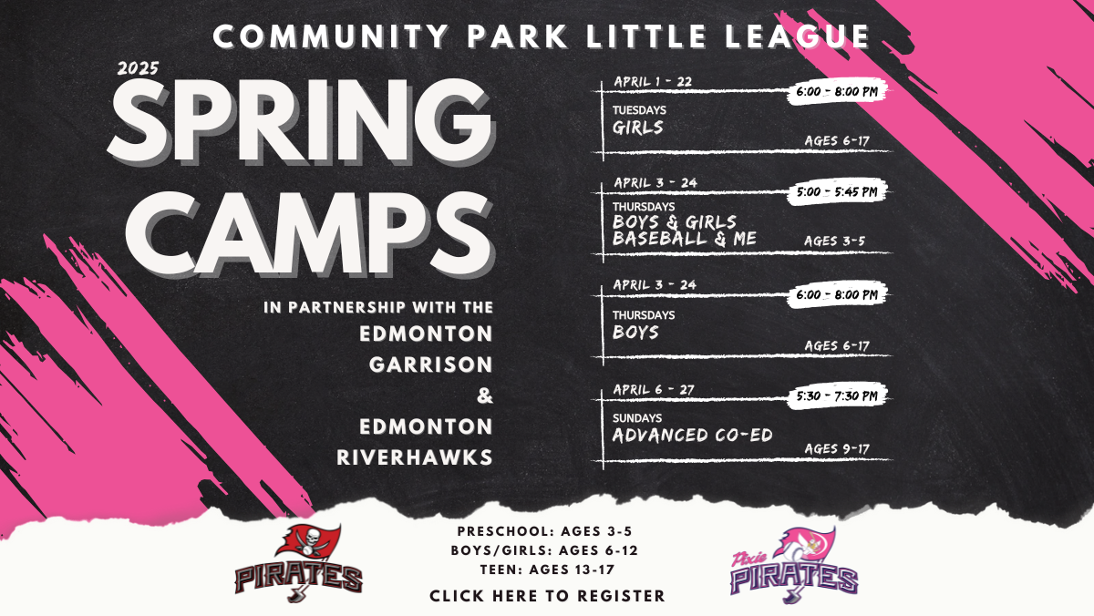 Edmonton Girls Baseball Community Park Little League Spring Developmental Baseball Camps